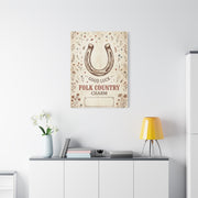 Rustic Horseshoe Folk Charm Poster Wall Art & Canvas Print