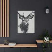 Minimal Ink Wash Deer Portrait Wall Art & Canvas Print