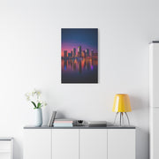 Modern City Skyline at Dusk Wall Art & Canvas Print