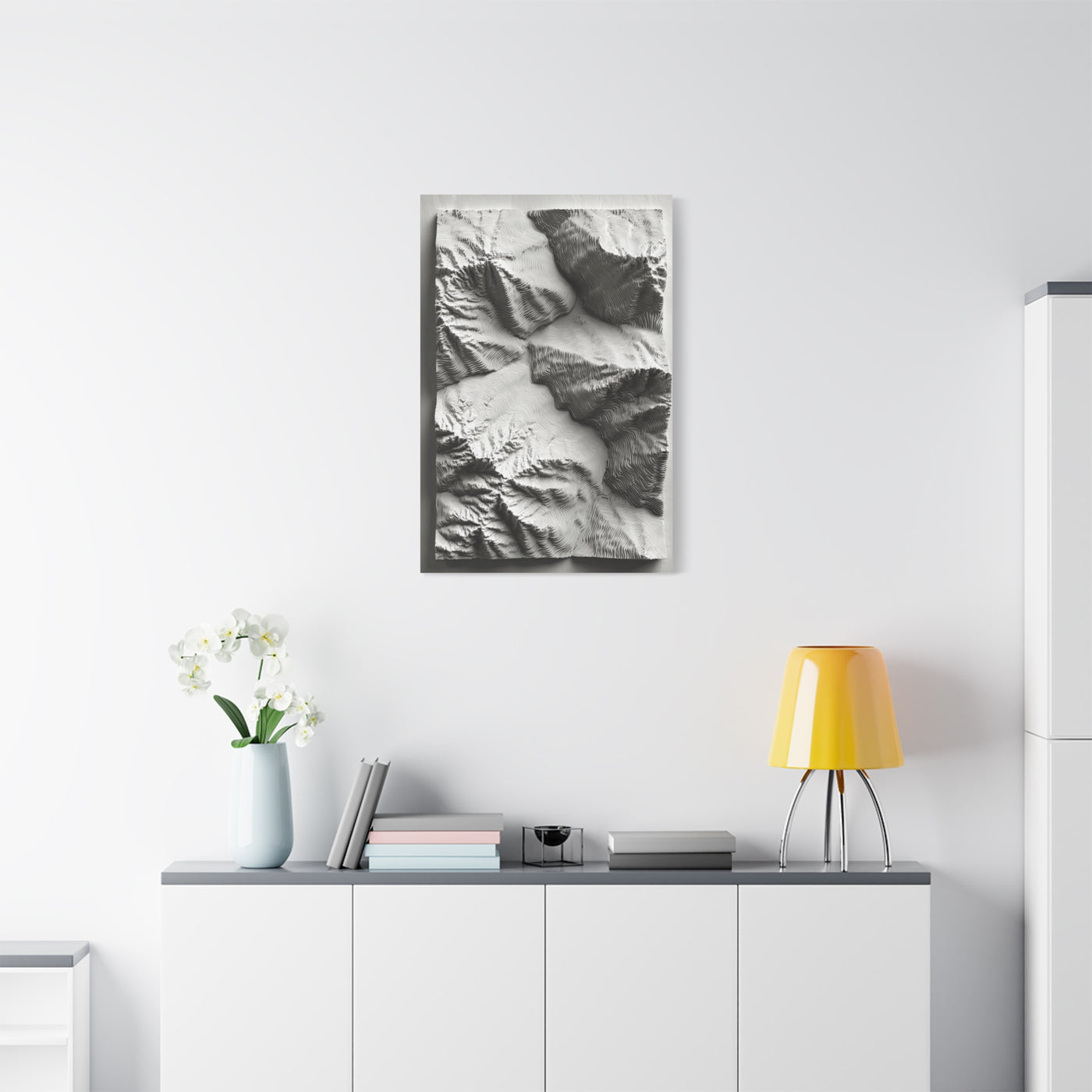 Sculpted Topographic Relief Wall Art & Canvas Print