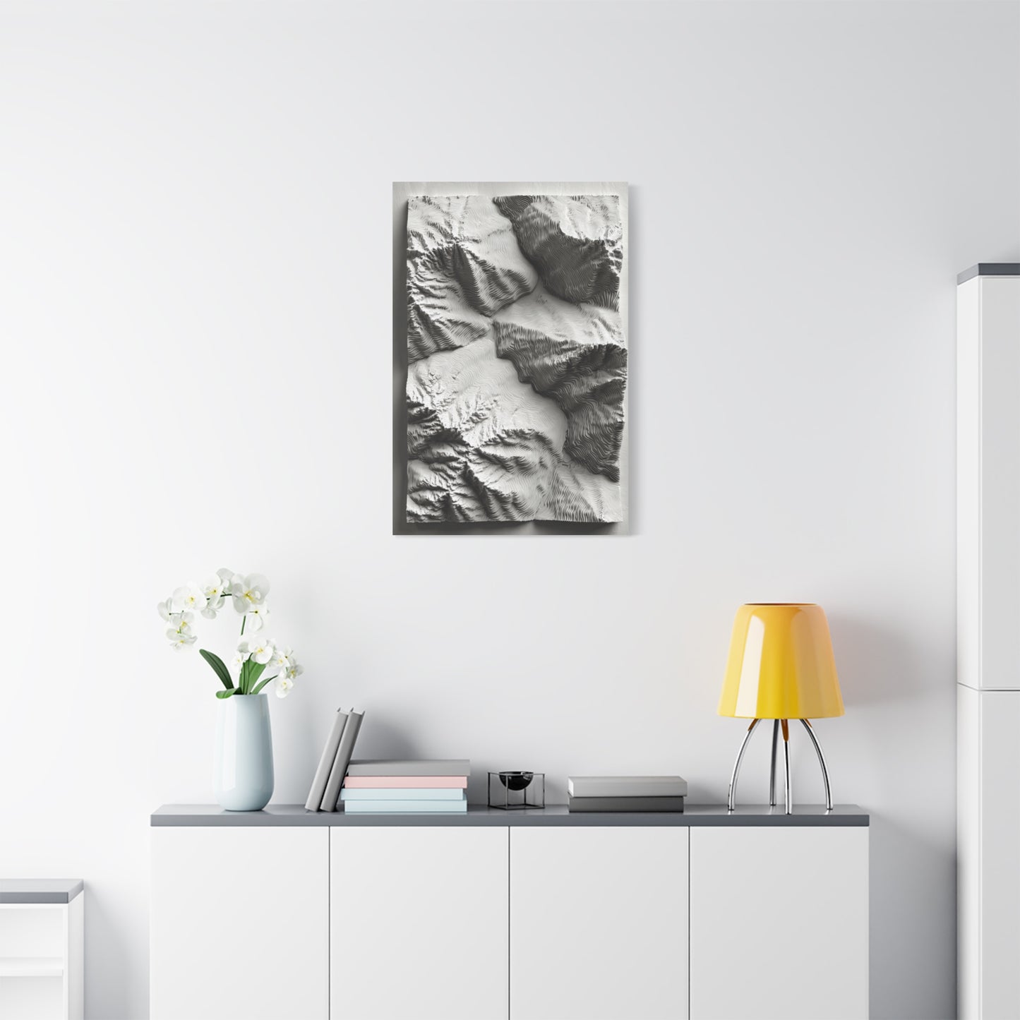 Sculpted Topographic Relief Wall Art & Canvas Print