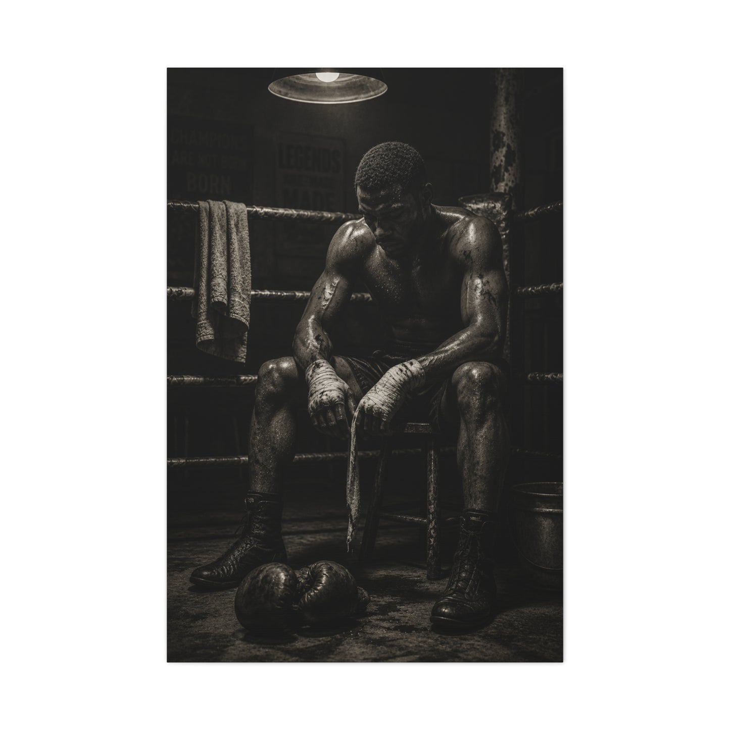 Monochrome Boxer Legacy Sports Wall Art & Canvas Print