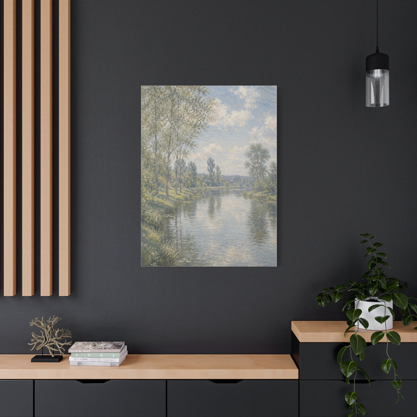 Beside Still Waters Impressionist Scripture Wall Art & Canvas Print