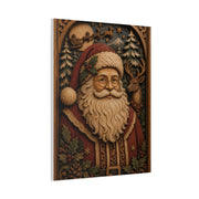 Layered Wooden Santa Relief Wall Art & Canvas Print