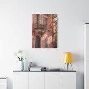 Romantic European Pink Facade Wall Art & Canvas Print