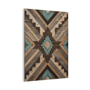 Reclaimed Wood Aztec Geometric Panel Wall Art & Canvas Print