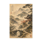 Kyoto Mountain Temple Tranquility Scene Wall Art & Canvas Print