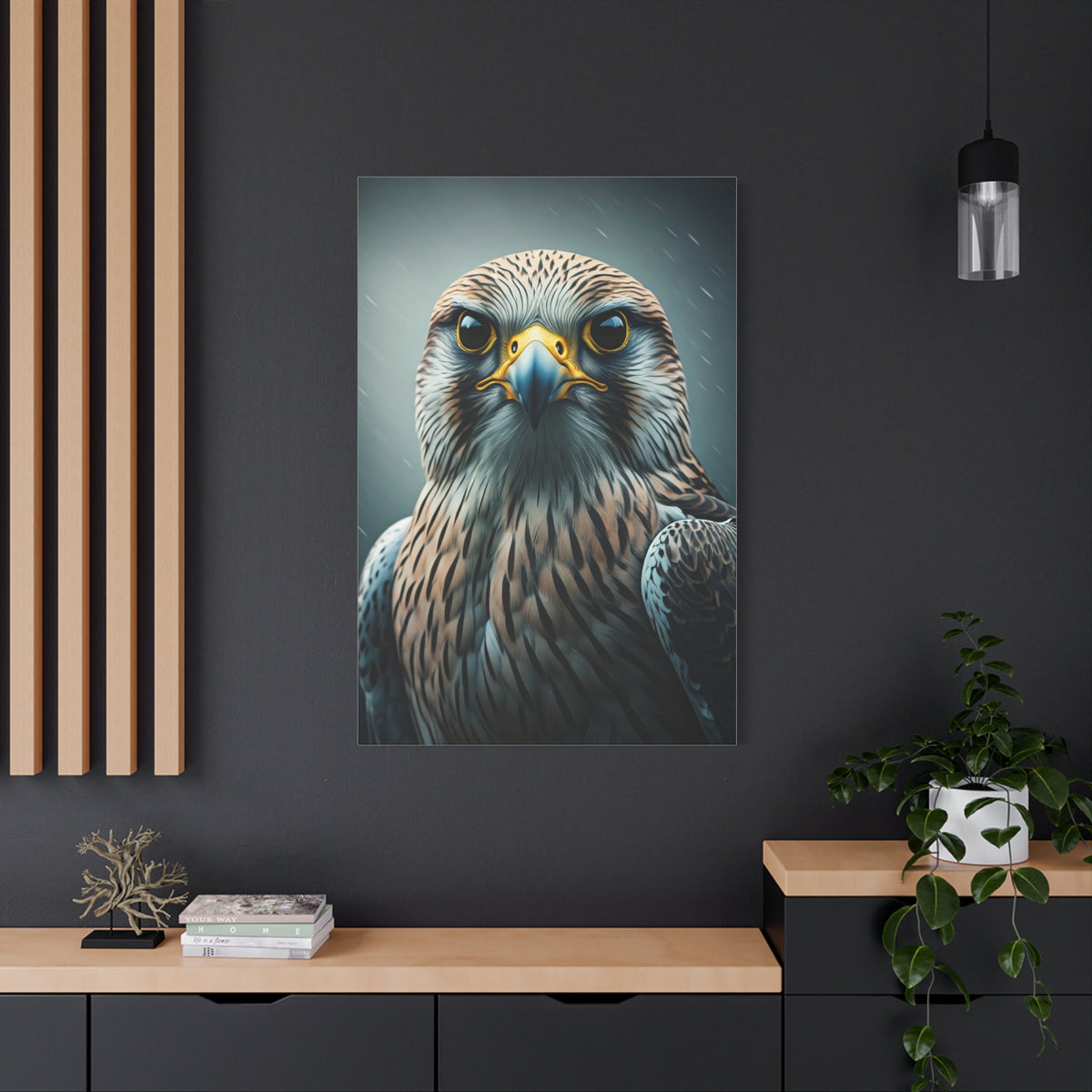 Intense Gaze Hawk Portrait Wall Art & Canvas Prints