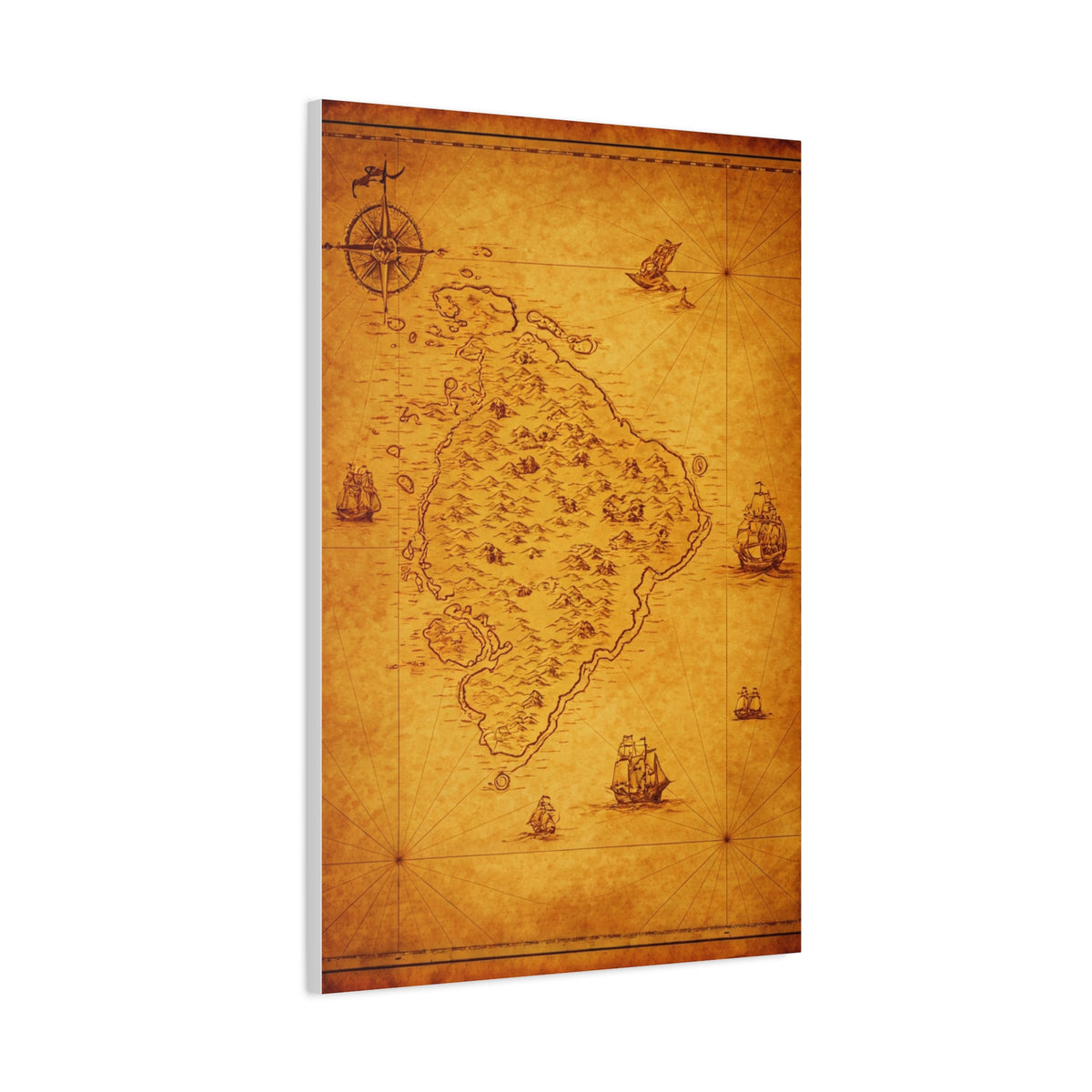 Old Pirate Island Chart Wall Art & Canvas Prints