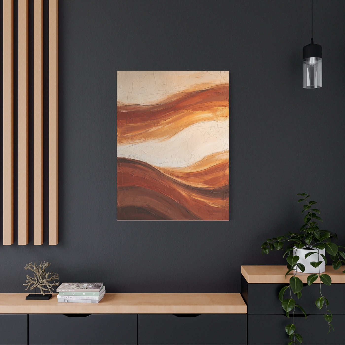 Terracotta Flow Minimal Abstract Wall Art & Canvas Print