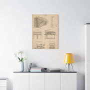 Steinway Grand Piano Technical Diagram Wall Art & Canvas Print