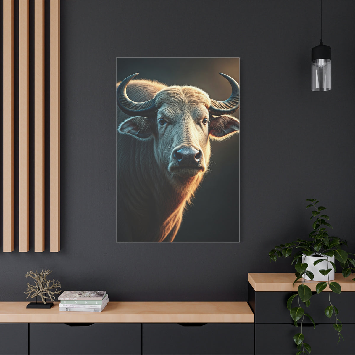 Soft Glowing Light Water Buffalo Portrait Wall Art & Canvas Print