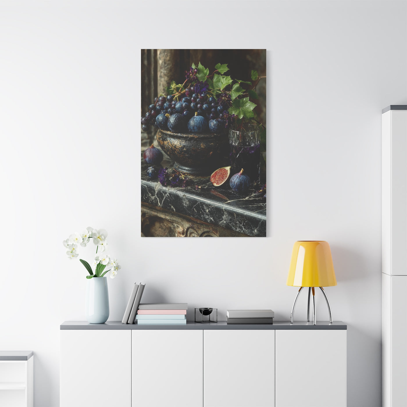 Fig & Wine Rustic Still Life Wall Art & Canvas Print