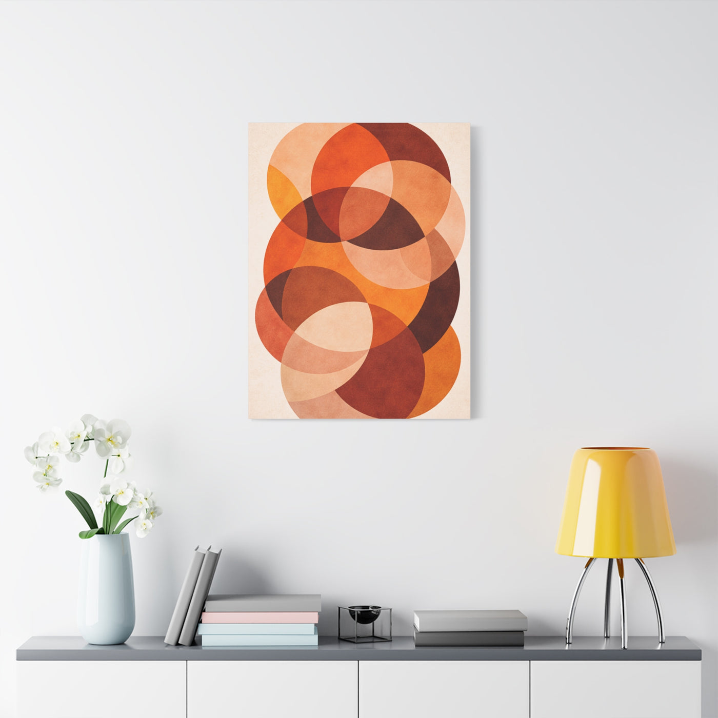 Overlapping Orange Circle Composition Wall Art & Canvas Print