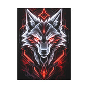Futuristic Neon Wolf Emblem Geometric Wall Art & Canvas Print