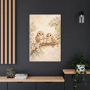 Whimsical Owl Family Blossom Scene Wall Art & Canvas Print