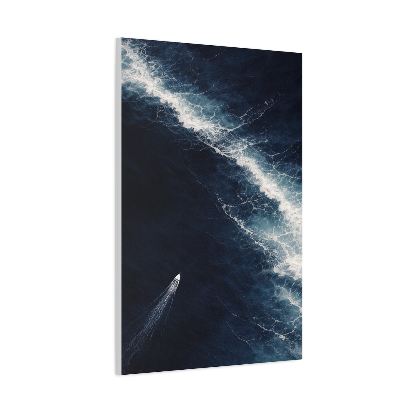 Aerial Navy Ocean Wave Perspective Wall Art & Canvas Print