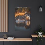 Zebra Pair at the Water’s Edge Wall Art & Canvas Prints