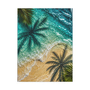 Aerial Coastal Palm Shadows Tropical Wall Art & Canvas Print