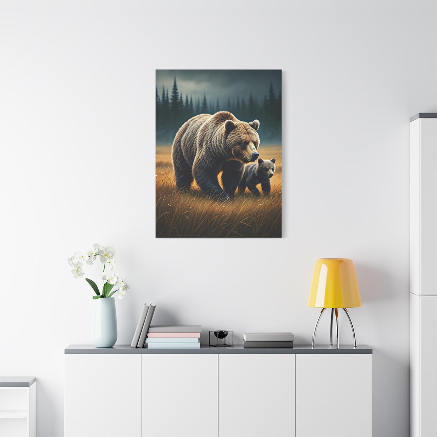 Mother and Cub Golden Meadow Wall Art & Canvas Prints