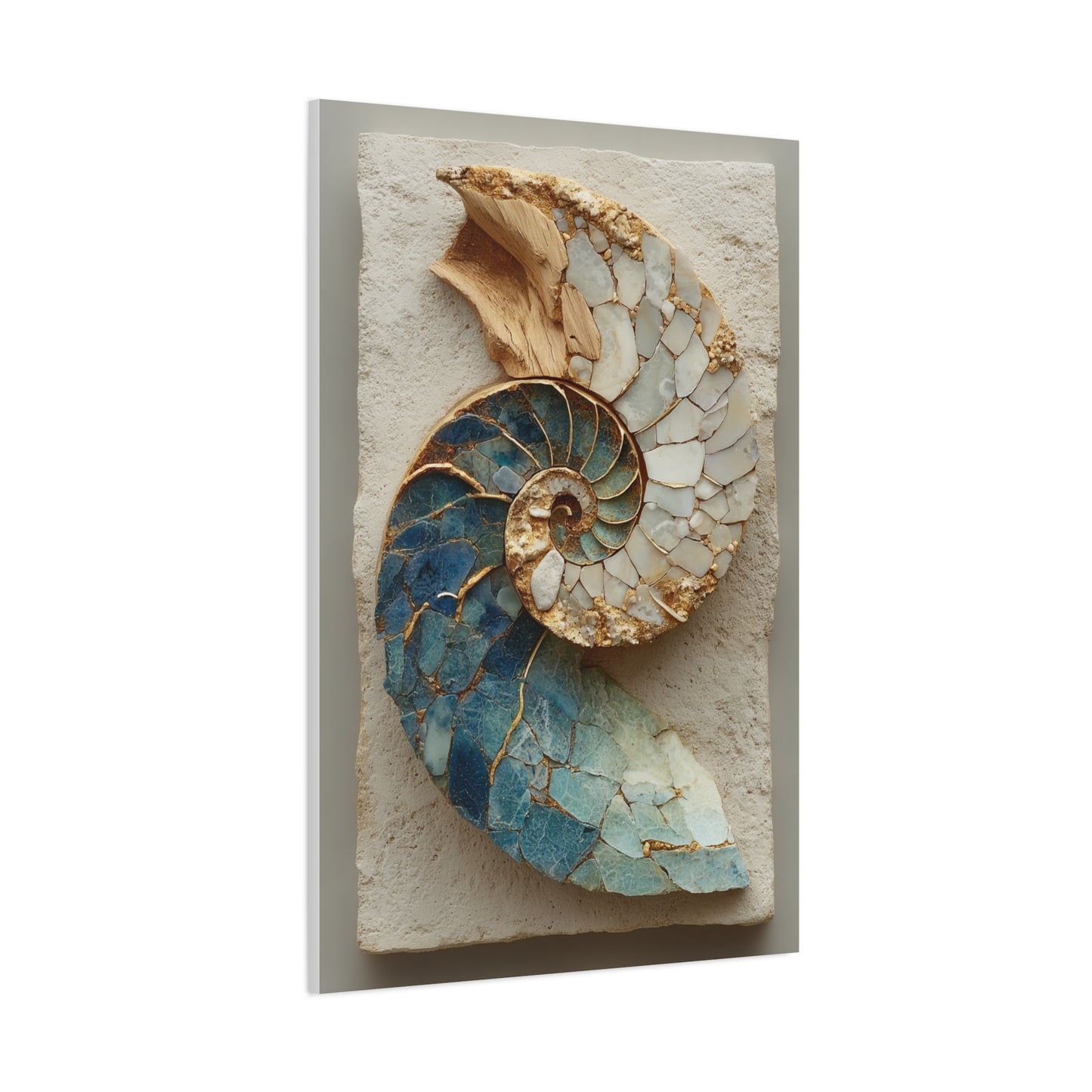 Nautilus Driftwood Mosaic Wall Art & Canvas Print
