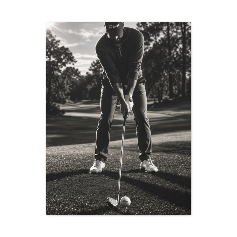 Black and White Golf Grip Portrait Wall Art & Canvas Print