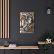 Luxury Chrome Wave Sculpture Interior Wall Art & Canvas Print