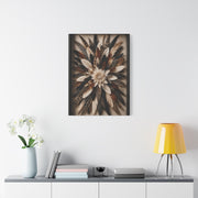 Feather Burst Rustic Shadowbox Wall Art & Canvas Print