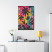 Neon Graffiti Palm Paradise Tropical Wall Art & Canvas Print