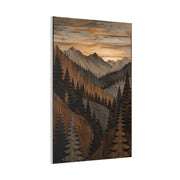 Layered Wood Mountain Forest Relief Trees Wall Art & Canvas Print
