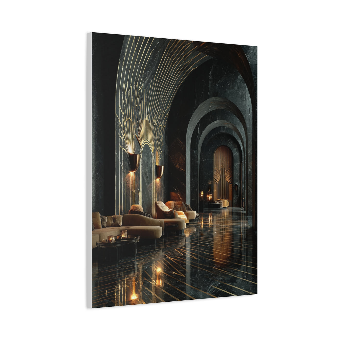 Art Deco Black and Gold Interior Wall Art & Canvas Print