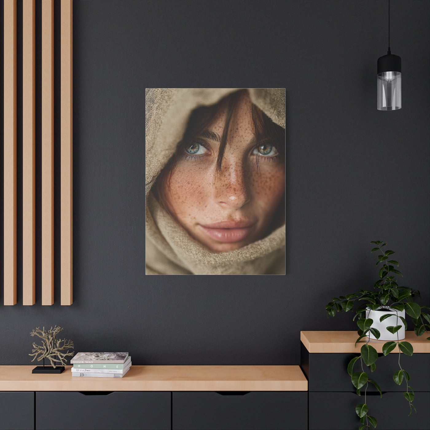 Freckled Muse Linen Hood Portrait Wall Art & Canvas Print