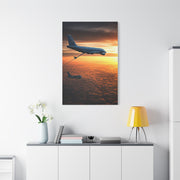 Sunset Passenger Jet Horizon Wall Art & Canvas Prints