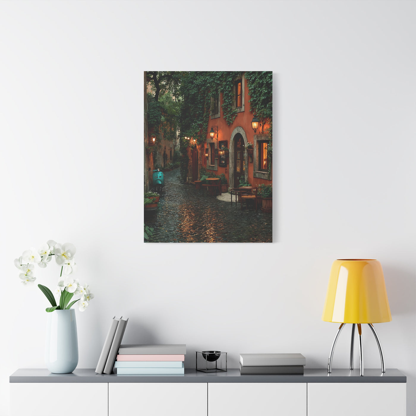 Italian Alley Evening Glow Wall Art & Canvas Print