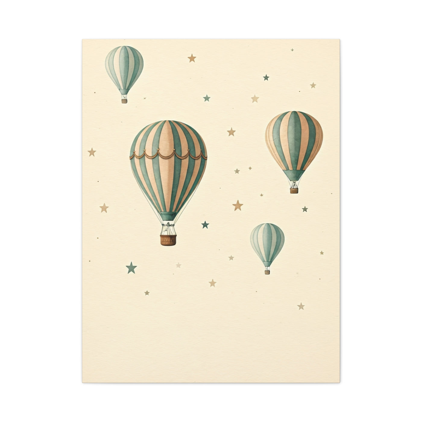 Dreamy Hot Air Balloon Nursery Wall Art & Canvas Print