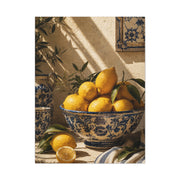 Mediterranean Lemon Still Life Ceramic Bowl Wall Art & Canvas Print