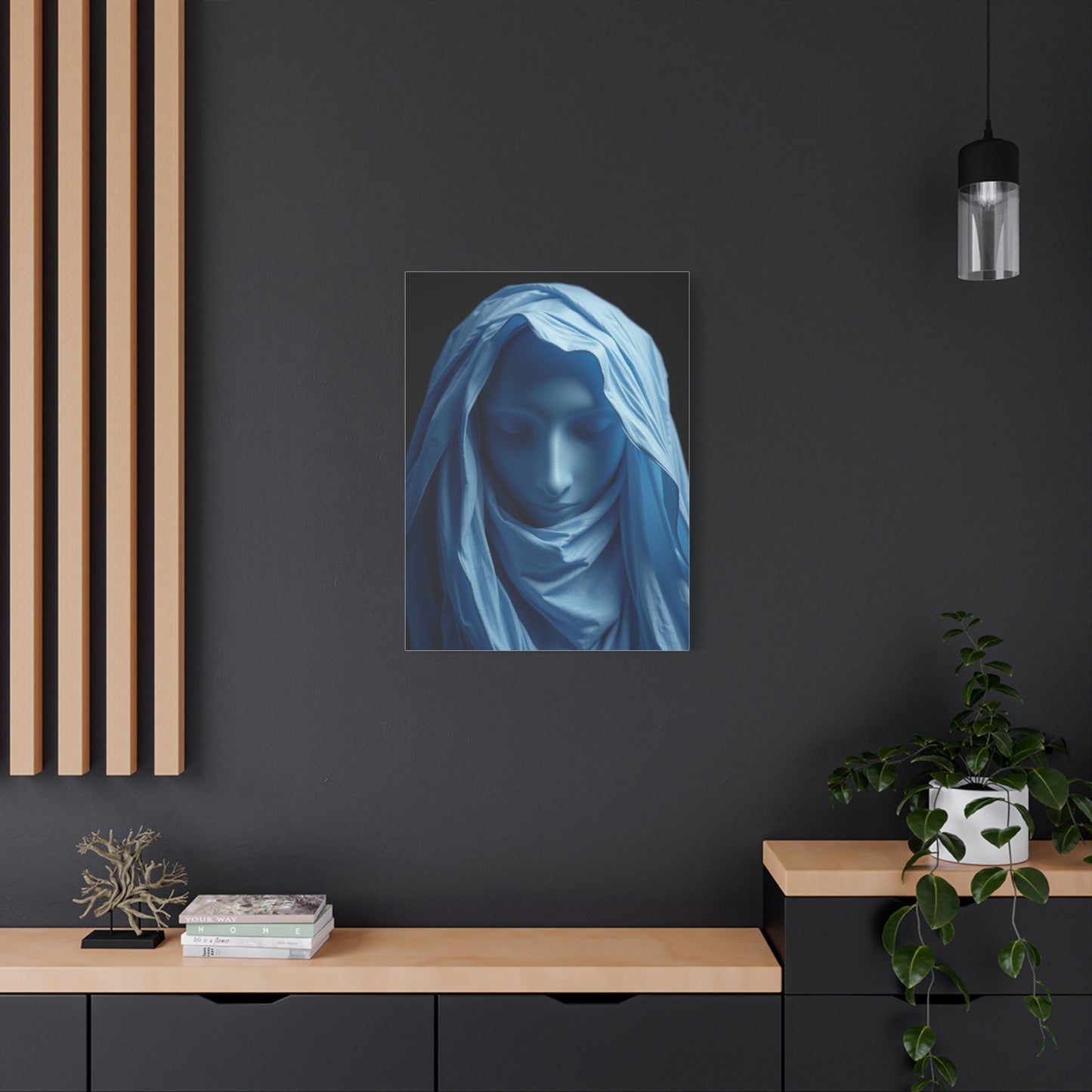 Black, White & Blue Art Luxury Canvas Wall Art & Canvas Print