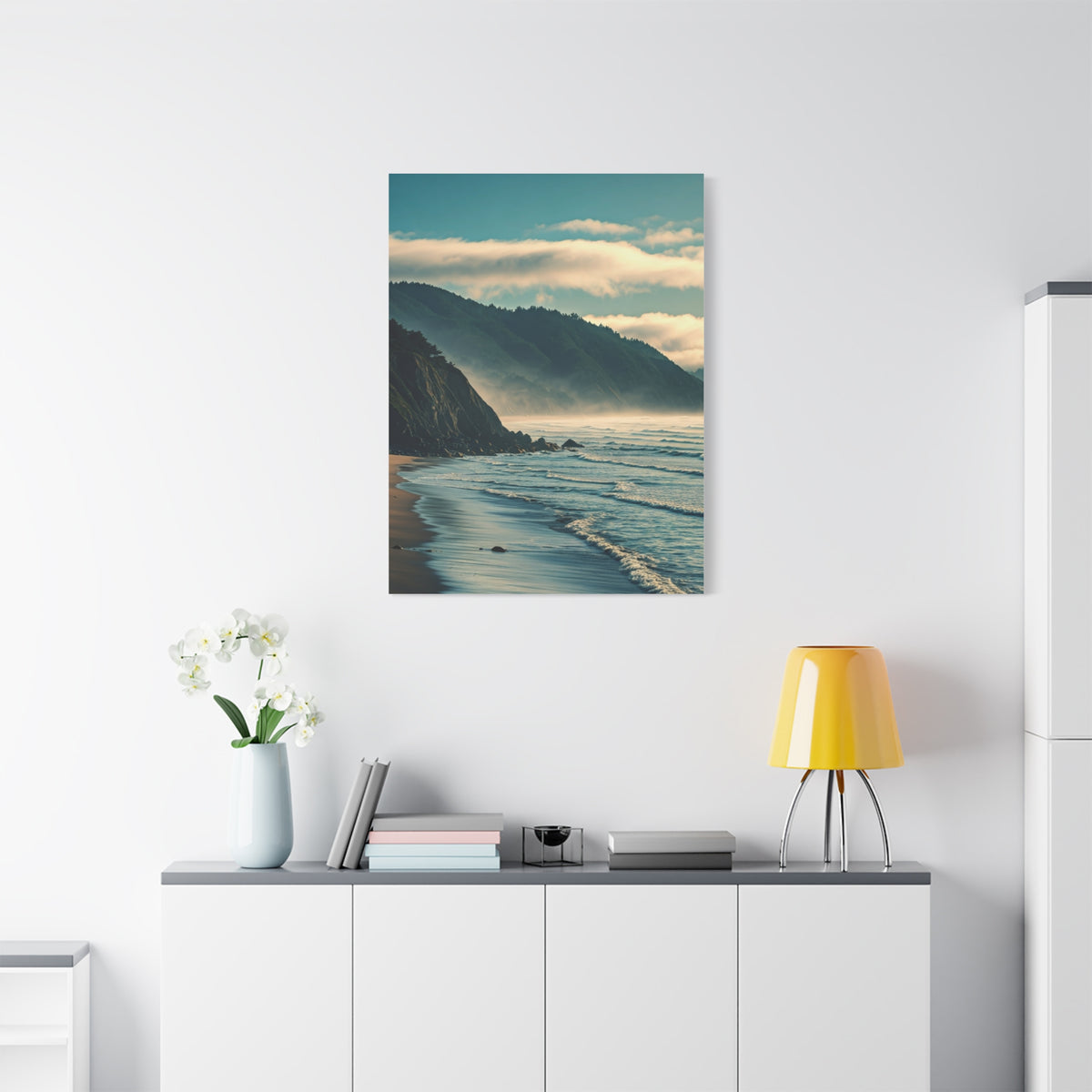 Misty Mountain Coastline Wall Art & Canvas Prints