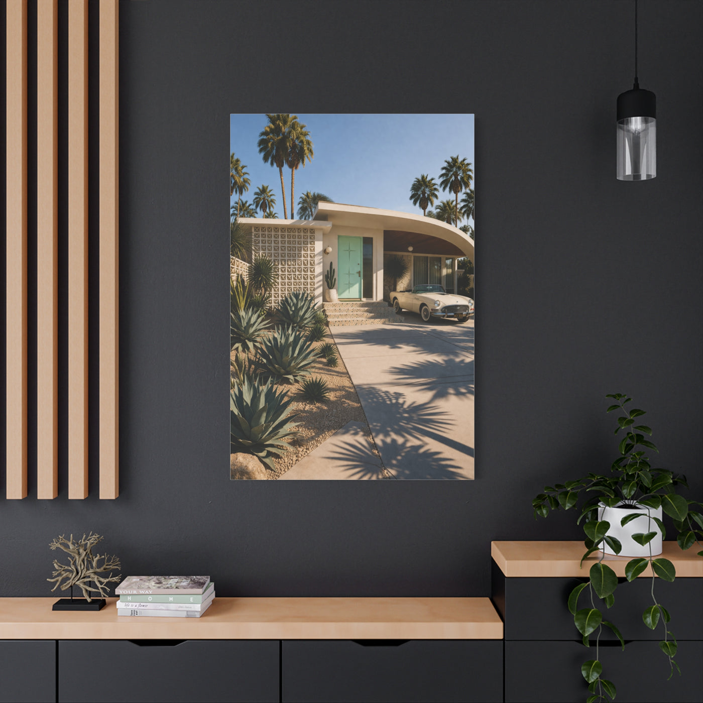 Palm Springs Modern Villa Exterior Wall Art & Canvas Print