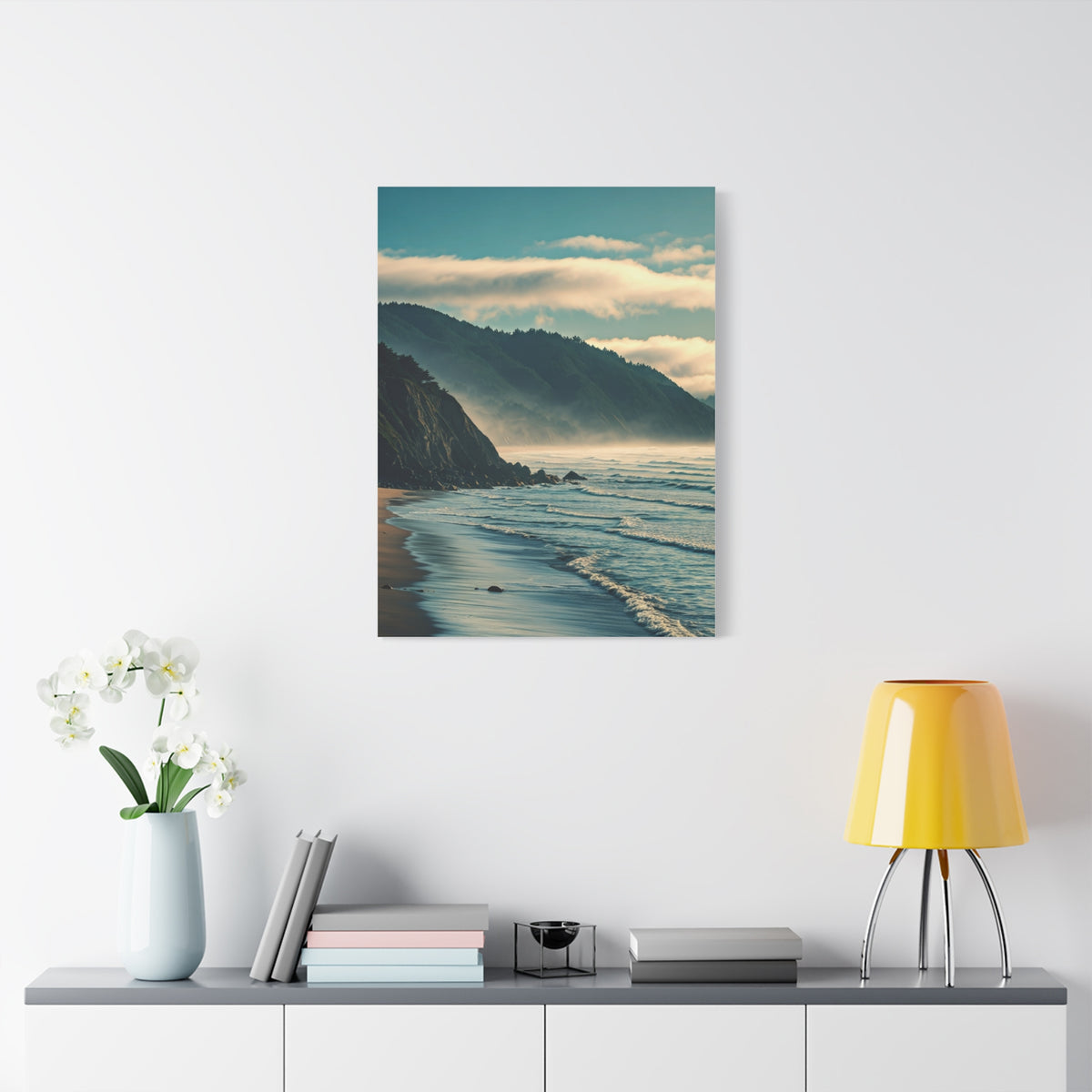 Misty Mountain Coastline Wall Art & Canvas Prints