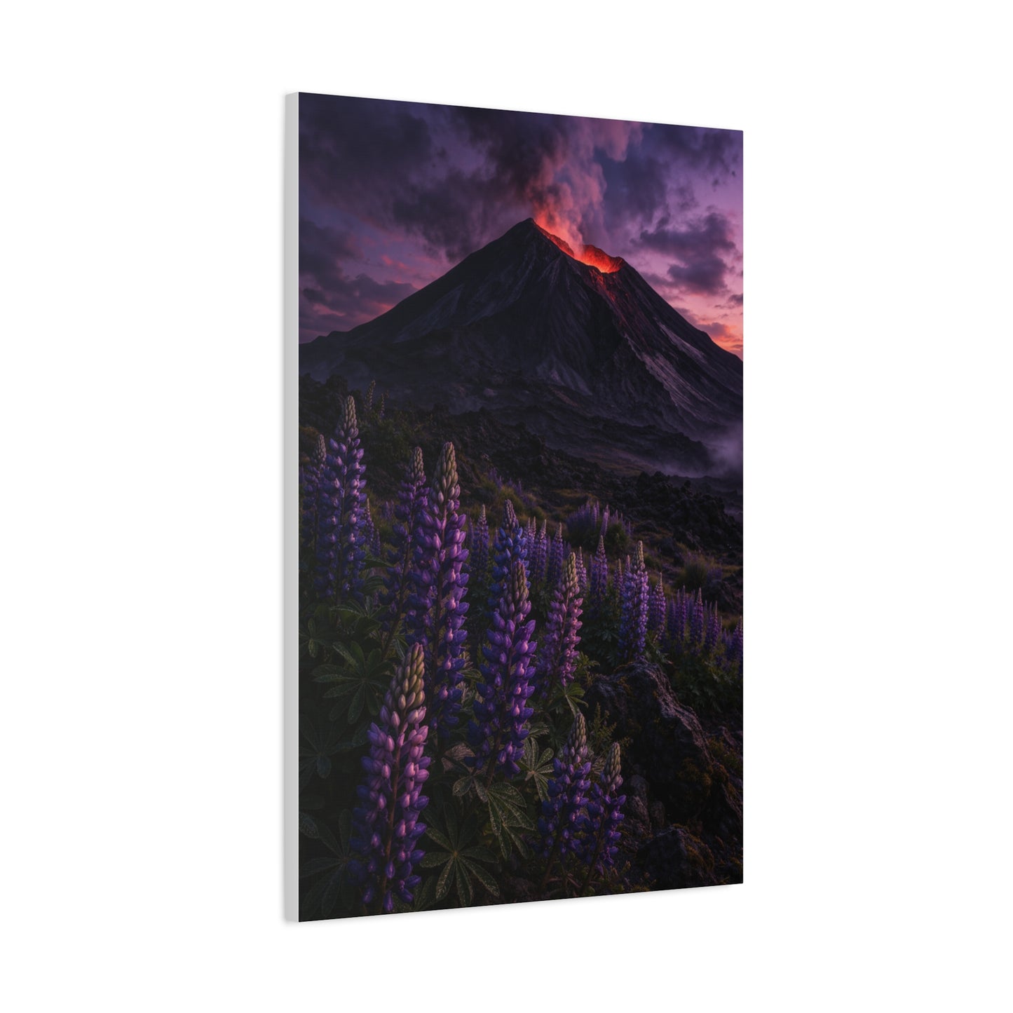 Volcanic Twilight & Wild Lupines Wall Art & Canvas Print