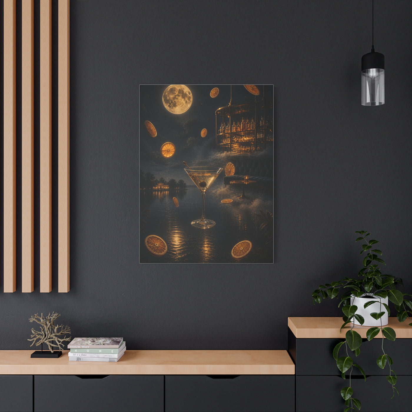 Surreal Moonlit Martini Dreamscape Wall Art & Canvas Print