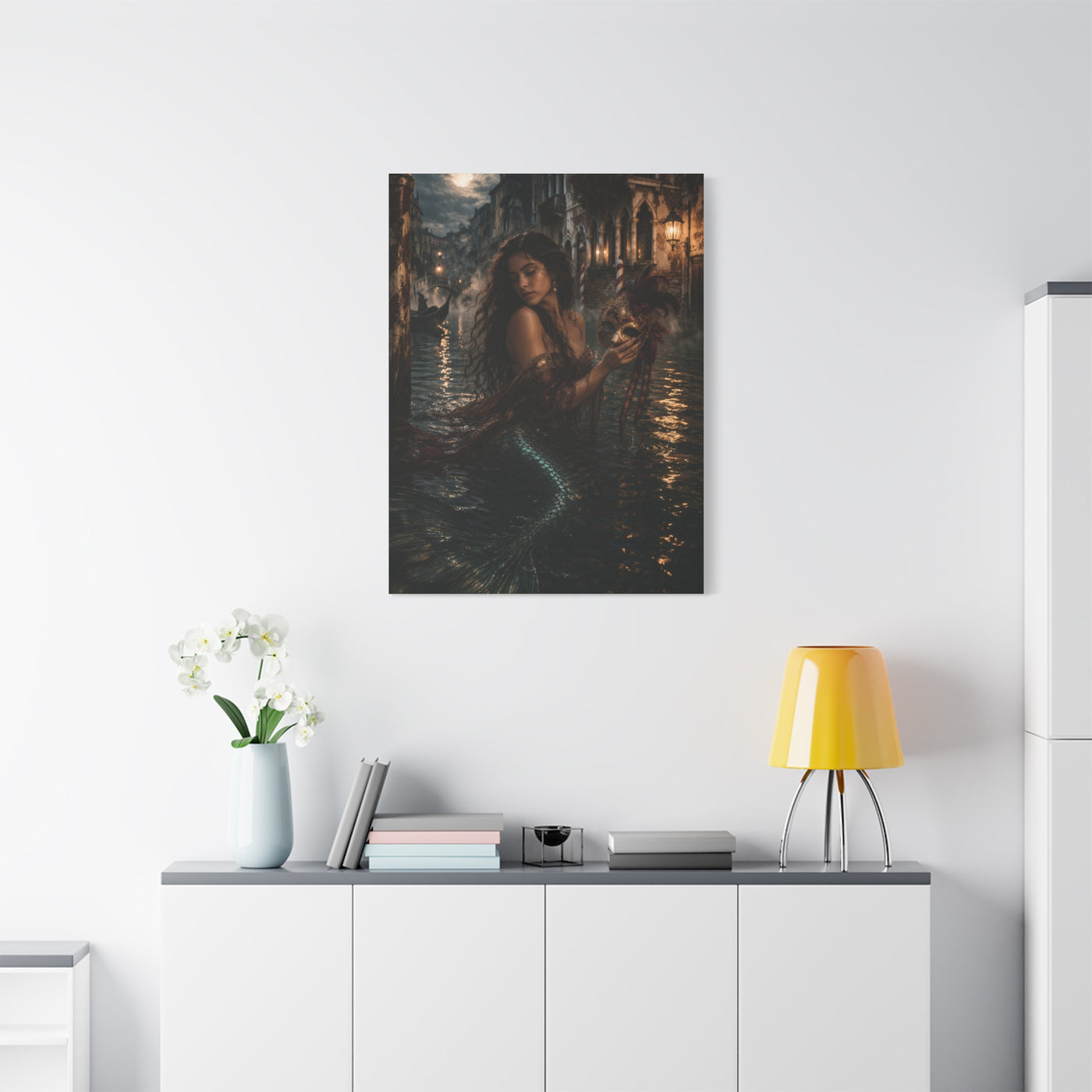 Venetian Moonlight Mermaid Mystery Wall Art & Canvas Print
