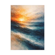 Ocean Sunrise Orange Horizon Wall Art & Canvas Print