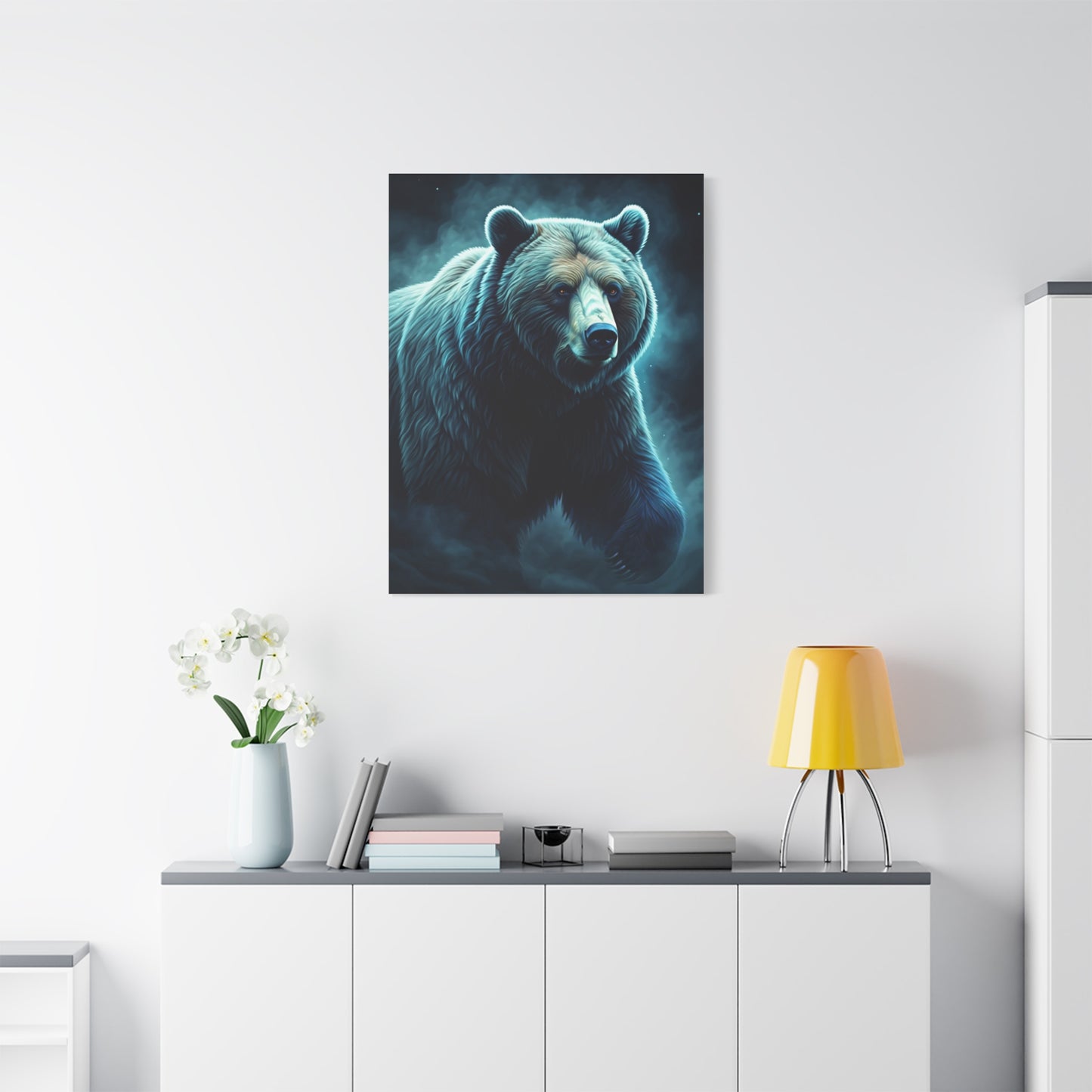 Mystic Blue Bear Portrait Wall Art & Canvas Prints