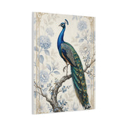 Elegant Blue Botanical Peacock Wall Art & Canvas Print