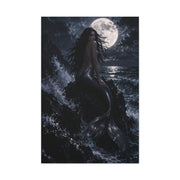 Midnight Moon Siren on the Rocks Wall Art & Canvas Print