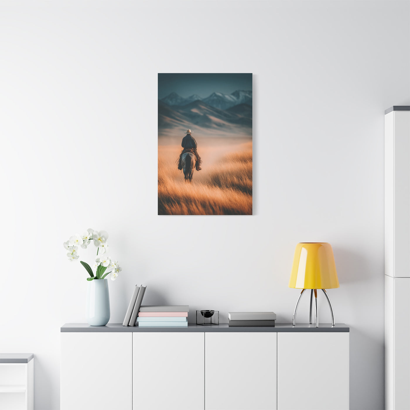 Western Rider Open Plains Wall Art & Canvas Print