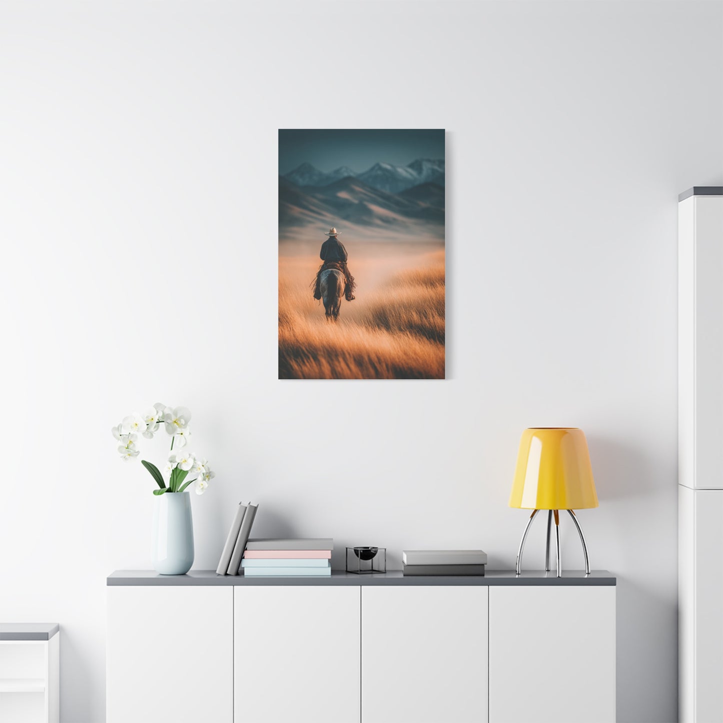 Western Rider Open Plains Wall Art & Canvas Print