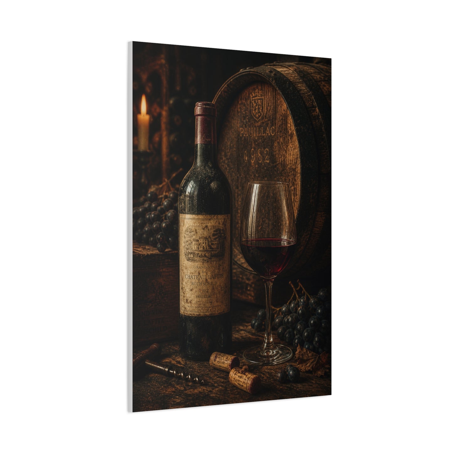 Vintage Red Wine Cellar Still Life Wall Art & Canvas Print